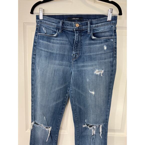 J Brand Denim Alana Skinny Leg Ankle Length in Rendition Wash Destructed Jean 29 - Picture 3 of 10